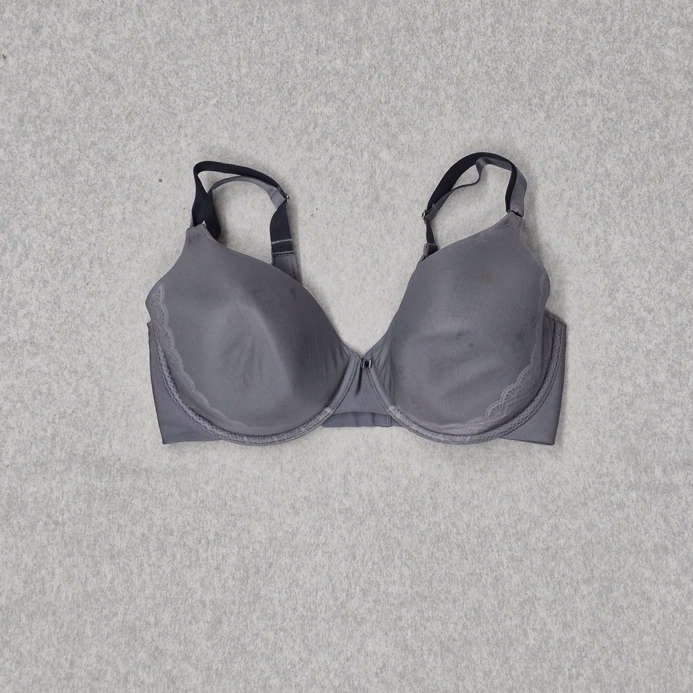 Vanity‎ Fair Women Bra 36DD Gray T Shirt Underwired Lace Lightly Lined